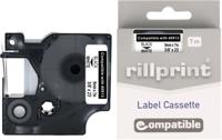 Rillprint compatible D1 tape voor Dymo 40913, 9 mm, zwart op wit - thumbnail