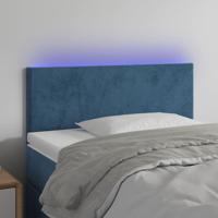 Hoofdbord LED 90x5x78/88 cm fluweel donkerblauw - thumbnail