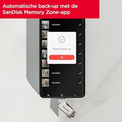 SanDisk Ultra Dual Drive Luxe USB flash drive 256 GB USB Type-A / USB Type-C 3.2 Gen 1 (3.1 Gen 1) Roestvrijstaal
