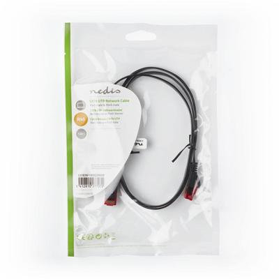 CAT6 UTP Platte Netwerkkabel | RJ45 Male - RJ45 Male | 1,0 m | Zwart