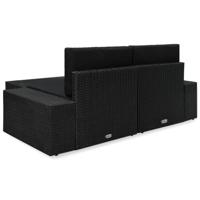3-delige Loungeset poly rattan zwart - thumbnail