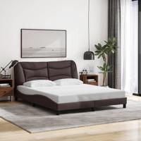 Bedframe zonder matras stof donkerbruin 160x200 cm - thumbnail