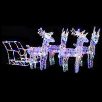 VidaXL Kerstdecoratie rendieren en slee 280x28x55 cm acryl - thumbnail