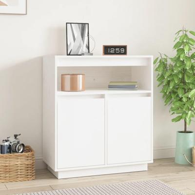 Dressoir 70x34x80 cm massief grenenhout wit