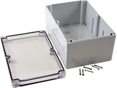 Hammond Electronics 1554VB2GYCL Universele behuizing 240 x 160 x 120 Polycarbonaat Grijs, Helder 1 stuk(s)