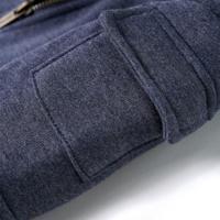 Kindervest met capuchon en rits 116 gemleerd donkerblauw - thumbnail