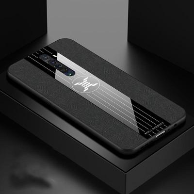 Voor OPPO RENO 2 XINLI stiksels doek Textue schokbestendige TPU beschermhoes (zwart)