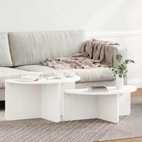 Salontafel 2 pcs Wit 79 x 39.5 x 40 cm Massief grenenhout - thumbnail