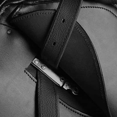 VidaXL Echt lederen paardrijzadel 17,5" 18 cm (5-in-1 set, zwart)