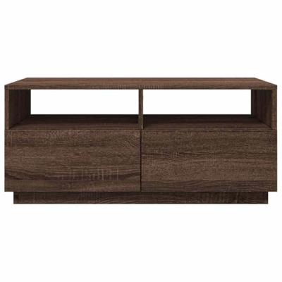 Salontafel met LED-verlichting 90x49x40 cm bruin eikenkleur