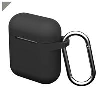 Airpods hoes van GEAR4 Apollo, beschermhoes van lichtgewicht siliconen Airpods 1 en 2 hoes met aangebrachte clip - zwart - thumbnail
