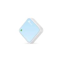 TP-Link TL-WR802N N300 WLAN Nano Router (draagbaar, accesspoint, tv-adapter, repeater, router, client, 300 Mbit/s (2,4GHz), media, FTP server), blauw/wit - thumbnail
