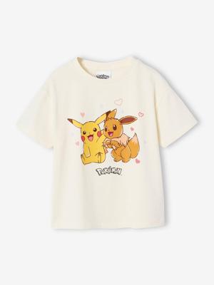 Meisjesshirt Pikachu en Evoli Pokemon® ecru Meisjesshirt Pikachu en Evoli Pokemon® ecru