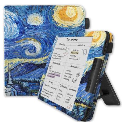 Lunso Kobo Libra Colour hoes (7 inch) - Luxe Stand sleepcover - Van Gogh Sterrennacht Lunso Kobo Libra Colour hoes (7 inch) - Luxe Stand sleepcover - Van Gogh Sterrennacht