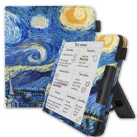 Lunso Kobo Libra Colour hoes (7 inch) - Luxe Stand sleepcover - Van Gogh Sterrennacht - thumbnail