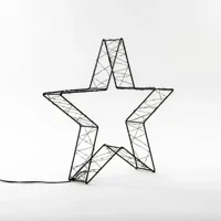 Metal 36 cmx7 cm 3D Star Black With 300Led Classic Warm kerstverlichting Anna's Collection - Annas collection - thumbnail
