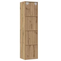 Boekenkast/tv-meubel 36x30x143cm bewerkt hout oud houtkleurig - thumbnail