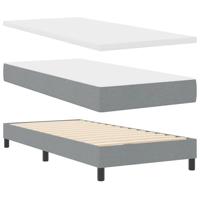 Boxspringbed met matras en LED stof lichtgrijs 90x190 cm - thumbnail