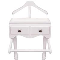 VidaXL Kledingrek met kastje hout wit - thumbnail