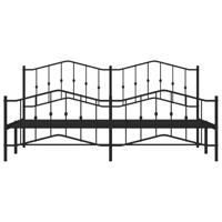 Bedframe met hoofd- en voeteneinde metaal zwart 193x203 cm - thumbnail
