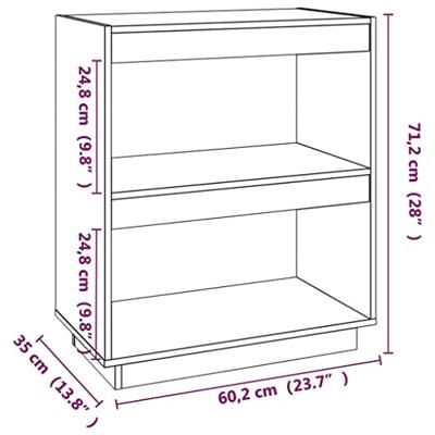 Boekenkast 60x35x71 cm massief grenenhout grijs Boekenkast 60x35x71 cm massief grenenhout grijs