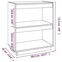 Boekenkast 60x35x71 cm massief grenenhout grijs - thumbnail