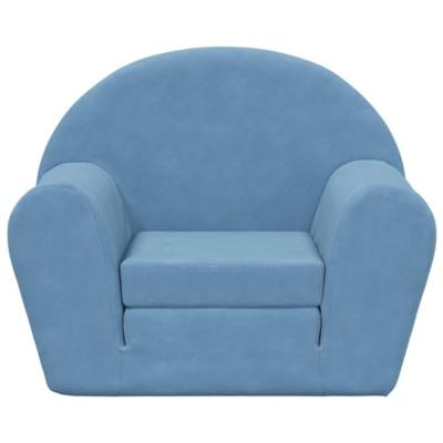 Kinderslaapbank zacht pluche blauw