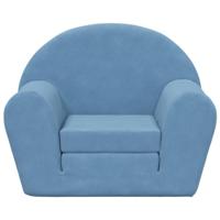 Kinderslaapbank zacht pluche blauw - thumbnail