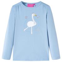 Kindershirt met lange mouwen zwanenprint 104 lichtblauw - thumbnail
