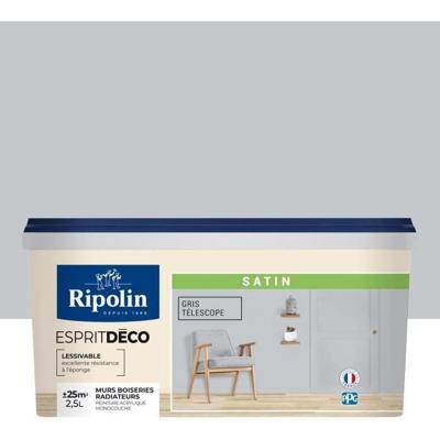 RIPOLIN Alle stukken muurverf, Ripolin - Grijze satijn telescoop, 2,5L RIPOLIN Alle stukken muurverf, Ripolin - Grijze satijn telescoop, 2,5L