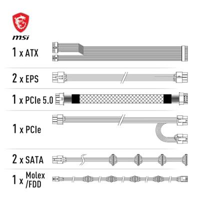 Voedingsbron MSI 306-7ZP8B11-CE0 750 W 110 W 80 Plus Gold