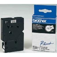 Brother TC tape voor P-Touch 12 mm, zwart op wit - thumbnail