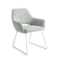 Jesper Home Eetkamerstoel 'Yanai' Slide White, kleur Soft Sage - thumbnail