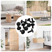 Sleeve Schroeven 12 pcs Zwart 9,8 x 13 mm IJzer - thumbnail