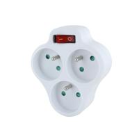 Domino 3x16A - CHACON - Driehoek met schakelaar - Wit - thumbnail