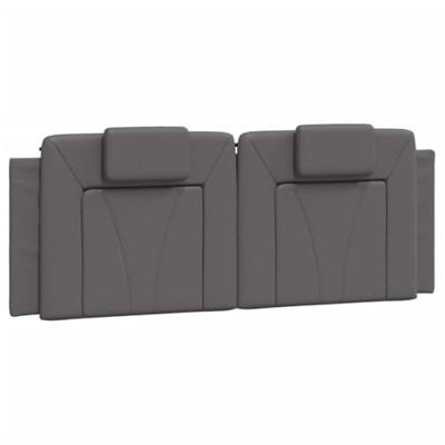 Bed met matras kunstleer grijs 120x200 cm - thumbnail