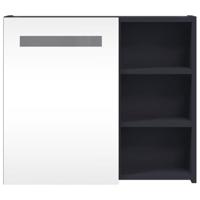 Badkamerkast met spiegel en LED 60x13x52 cm grijs - thumbnail