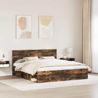 Bedframe Gerookt eiken 180 x 200 cm Massief grenenhout - thumbnail