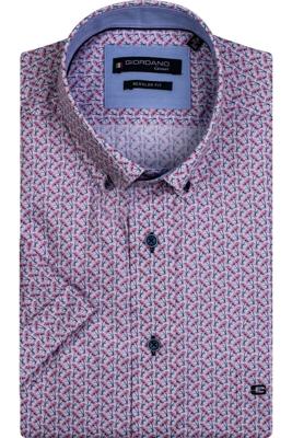 Giordano Heren Overhemd Roze Met Palm Print Satijn Regular Fit Giordano Heren Overhemd Roze Met Palm Print Satijn Regular Fit