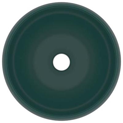 Wastafel rond 40x15 cm keramiek mat donkergroen
