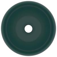 VidaXL Wastafel rond 40x15 cm keramiek mat donkergroen - thumbnail
