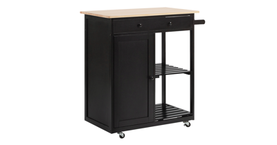 Beliani TRAPANI - Keukentrolley-Zwart-MDF Beliani TRAPANI - Keukentrolley-Zwart-MDF