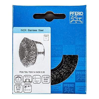 PFERD TOOLS 43469003 Komborstel ongetordeerd TBU Ø 75 mm M14 Ø roestvrijstalen draad 0,30 voor haakse slijpers 1 stuk(s)