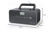 Muse M-28 DG Draagbare cd-radio, PLL FM-radio, MW-tuner, zendergeheugen, USB, MP3-weergave, werkt op netstroom of batterij, donkergrijs - thumbnail