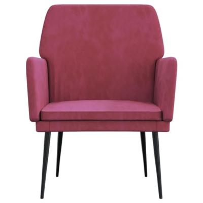 Fauteuil 62x79x79 cm fluweel wijnrood