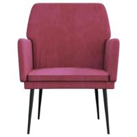 Fauteuil 62x79x79 cm fluweel wijnrood - thumbnail