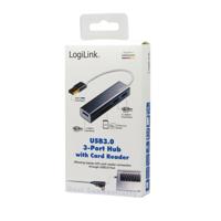 LogiLink UA0306 interface hub USB 3.2 Gen 1 (3.1 Gen 1) Type-A 5000 Mbit/s Zilver, Wit - thumbnail