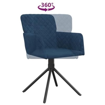 Eetkamerstoelen draaibaar 2 st fluweel blauw