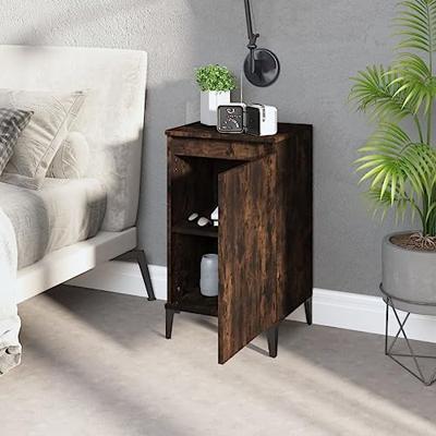 Nachtkastjes 2 st 40x35x70 cm bewerkt hout gerookt eikenkleurig Nachtkastjes 2 st 40x35x70 cm bewerkt hout gerookt eikenkleurig