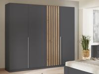 Kledingkast LATINO metaalgrijs/artisan eik 4 deuren - thumbnail
